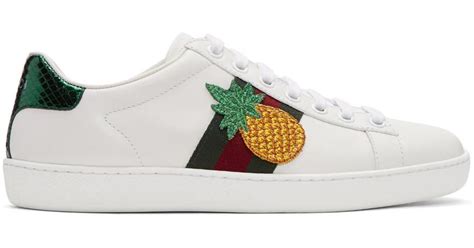 gucci pineapple shoes mens|Gucci embroidered sneakers.